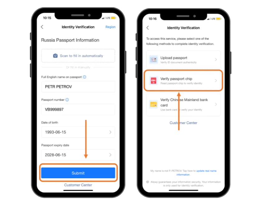 Verify passport chip